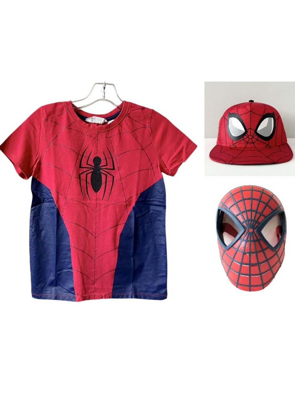 Marvel SPIDER-MAN Mask T-Shirt Cap Hat H&M Kids Halloween Superhero Costume